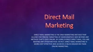 Direct Mail Marketing-Everest DMM