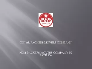 PERFECT SOLUTION FOR PACKERS MOVERS IN FAZILKA