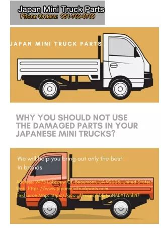 DAMAGED PARTS IN YOUR JAPANESE MINI TRUCKS?