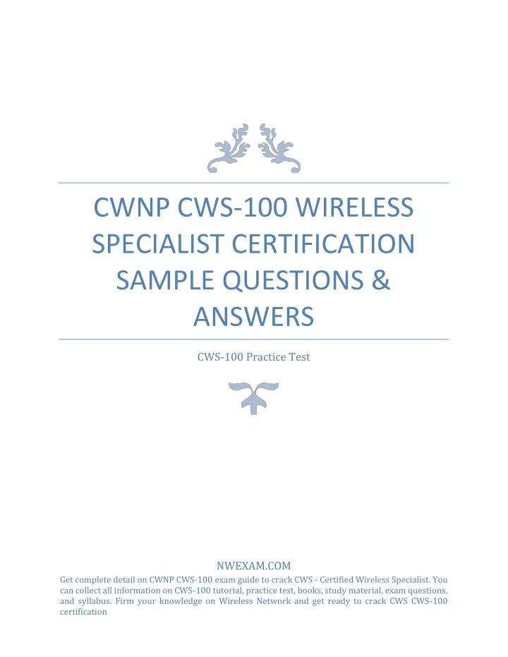 cwnp cws 100 wireless specialist certification