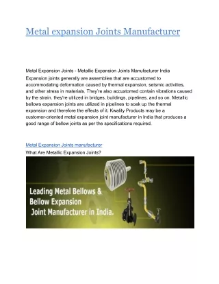 Metal expansion Joints Manufacturer