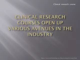 Clinical Research Courses Open Up Various Avenues In The Industry