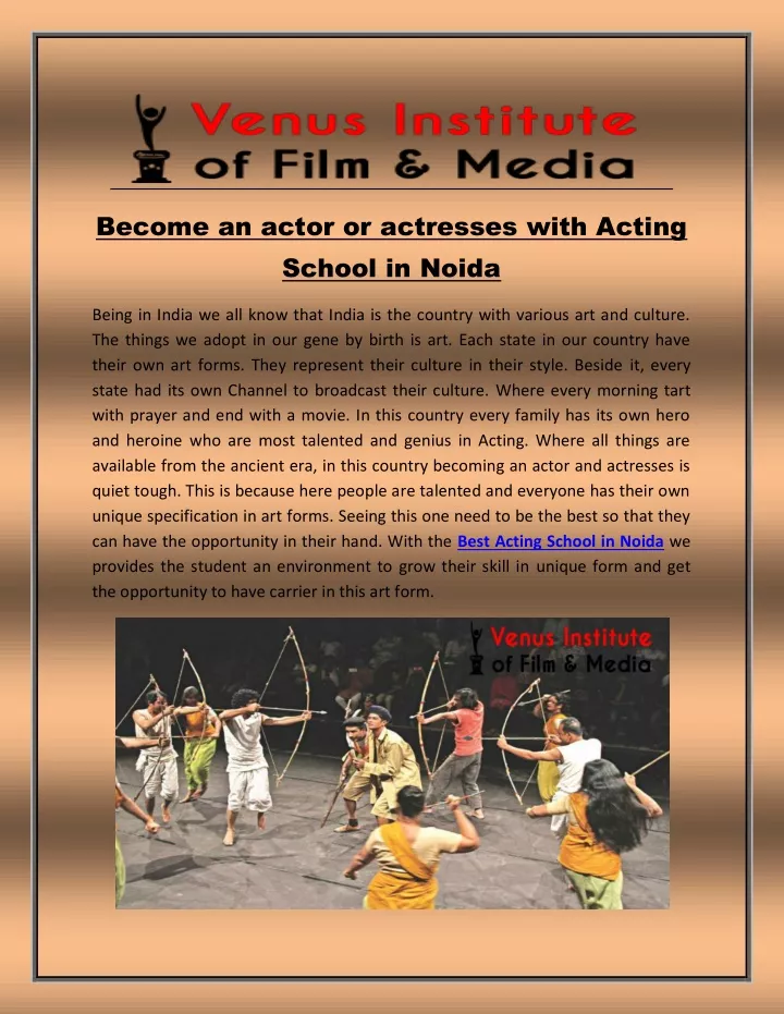 become an actor or actresses with acting school