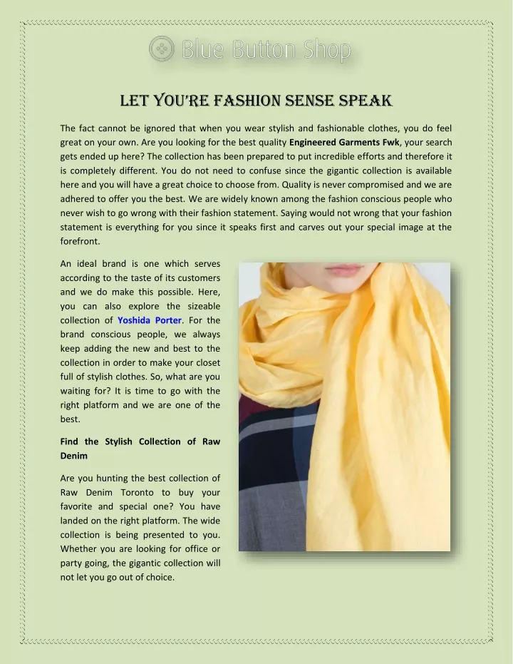 let you re fashion sense speak
