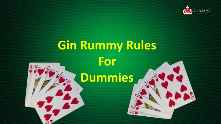 gin rummy rules for dummies