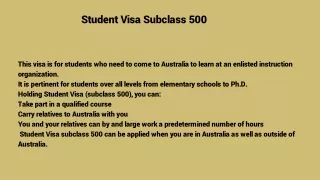 student visa subclass 500