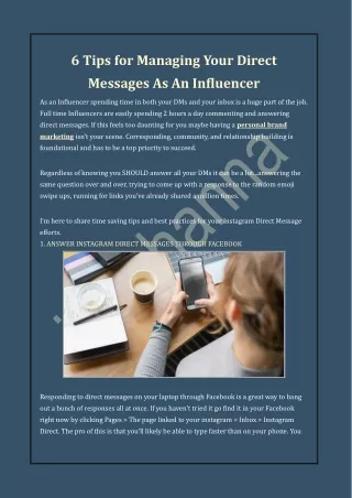 6 Tips for Managing Your Direct Messages As An Influencer