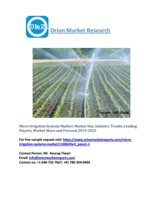 Micro Irrigation Systems Market: Industry Trends, Market Size, Competitive Analysis and Forecast - 2019-2025