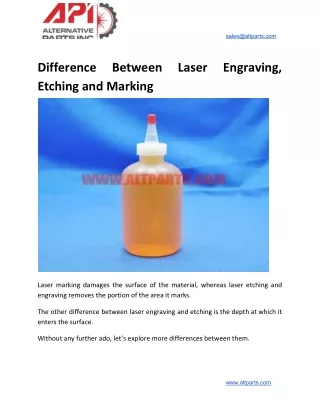 Difference Between Laser Engraving, Etching and Marking