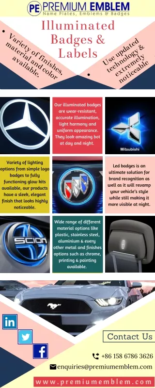 Grab the Lively Appearing Custom Illuminated Car Emblems