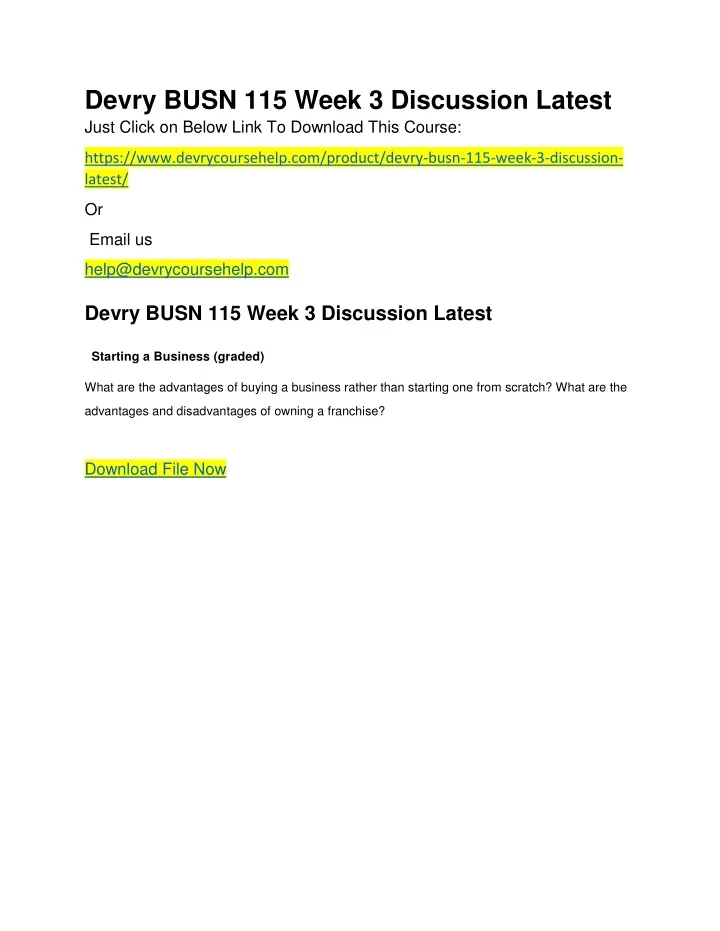 devry busn 115 week 3 discussion latest just