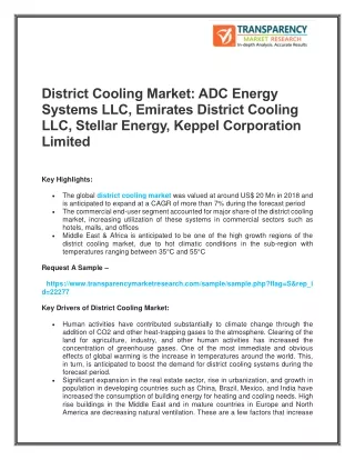 District Cooling Market :ADC Energy Systems LLC, Emirates District Cooling LLC, Stellar Energy, Keppel Corporation Limit
