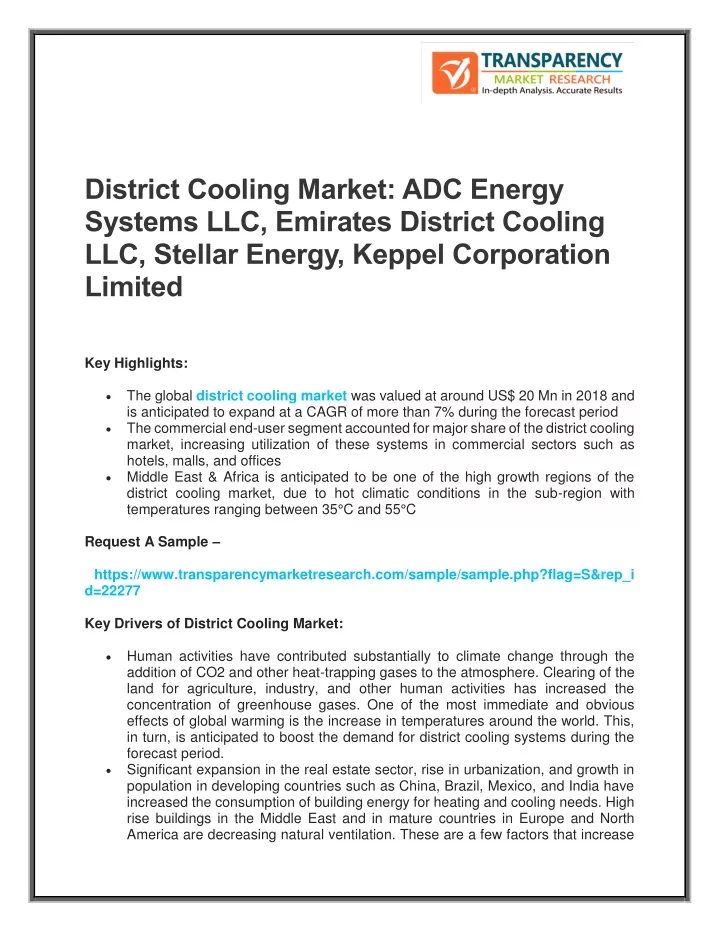 district cooling market adc energy systems
