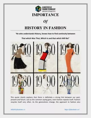 Importance of history in fashion