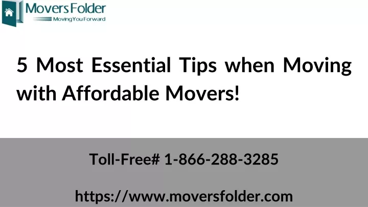 5 most essential tips when moving with affordable movers