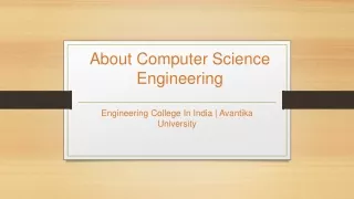 About Computer Science Engineering - Avantika University