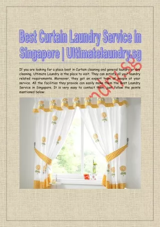 Best Curtain Laundry Service in Singapore | Ultimatelaundry.sg