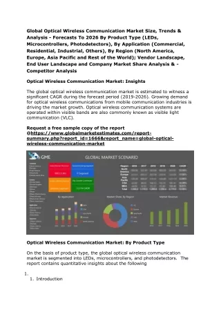 Global Optical Wireless Communication Market Size, Trends & Analysis - Forecasts To 2026