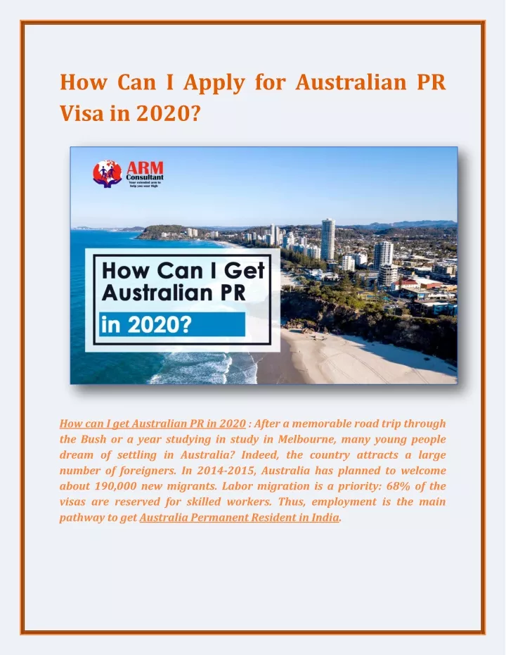 how can i apply for australian pr visa in 2020