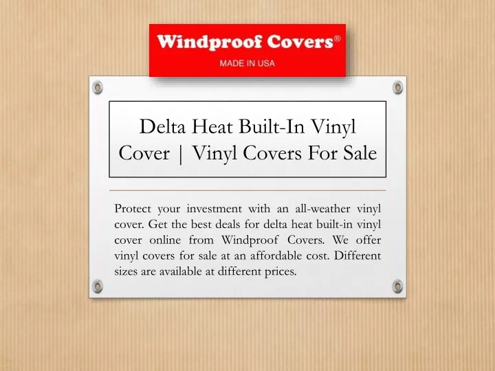 delta heat built in vinyl cover vinyl covers for sale