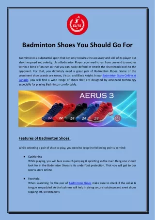 Badminton Shoes You Should Go For