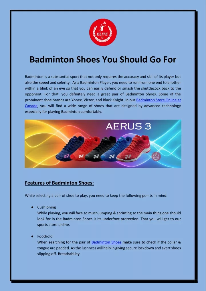 badminton shoes you should go for