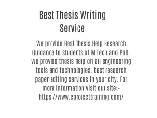 Thesis Writing Service