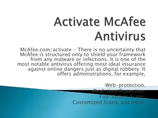Activate McAfee Antivirus | mcafee.com/activate
