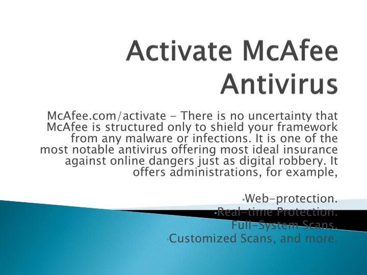 activate mcafee antivirus