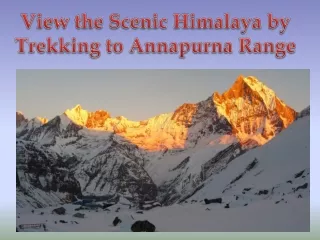 View the Scenic Himalaya by Trekking to Annapurna Range