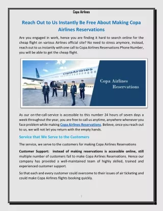Copa Airlines Reservations at Affordable Price