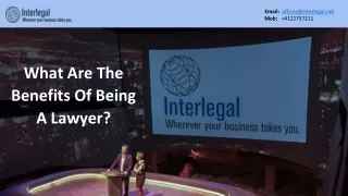 What are the benefits of being a lawyer? Interlegal