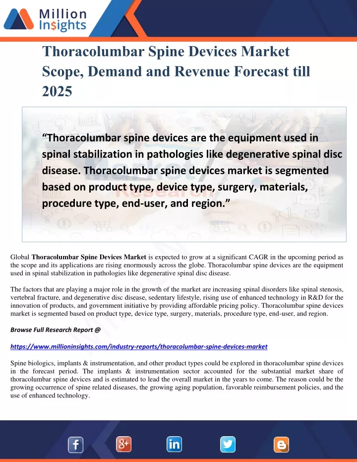 thoracolumbar spine devices market scope demand