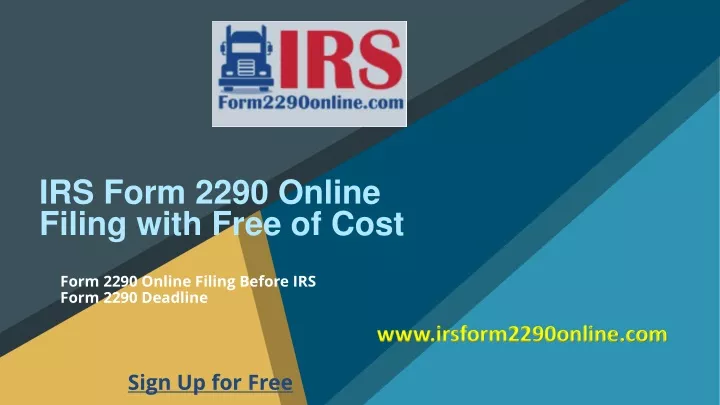 irs form 2290 online filing with free of cost