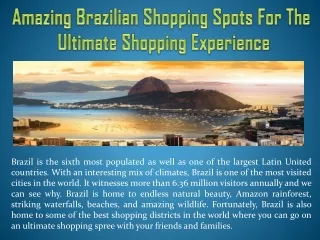 Amazing Brazilian Shopping Spots For The Ultimate Shopping Experience