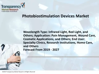 Photobiostimulation Devices Market Demand and Production Overview 2017 to 2027