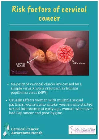 what are the risk factors for developing cervical cancer | Cervical Cancer Treatment in Bangalore