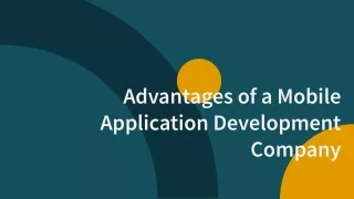 Advantages of a mobile application development company