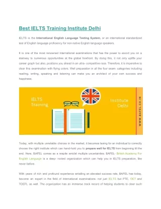 Best IELTS Training Institute Delhi