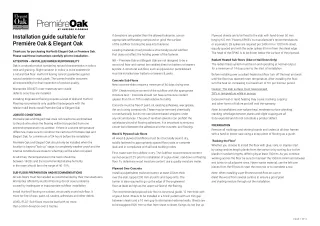 Installation guide suitable for Premiére Oak & Elegant Oak
