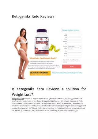 Ketogeniks Keto Reviews