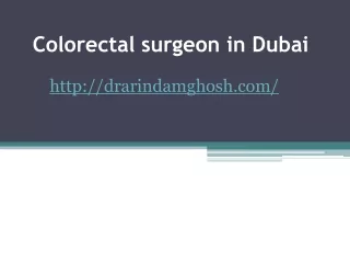 Colorectal surgeon in Dubai