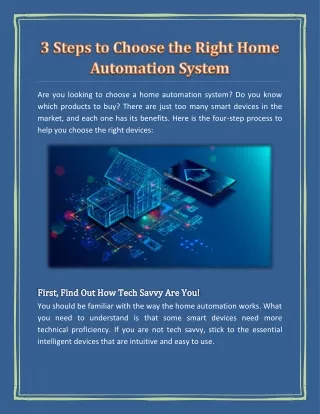 Steps to Choose the Right Home Automation System