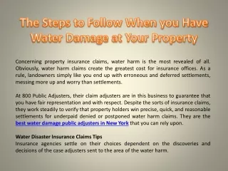The Steps to Follow When you Have Water Damage at Your Property