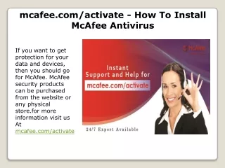 mcafee com activate how to install mcafee