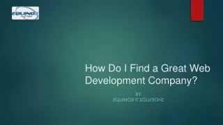 How Do I Find a Great Web Development Company?