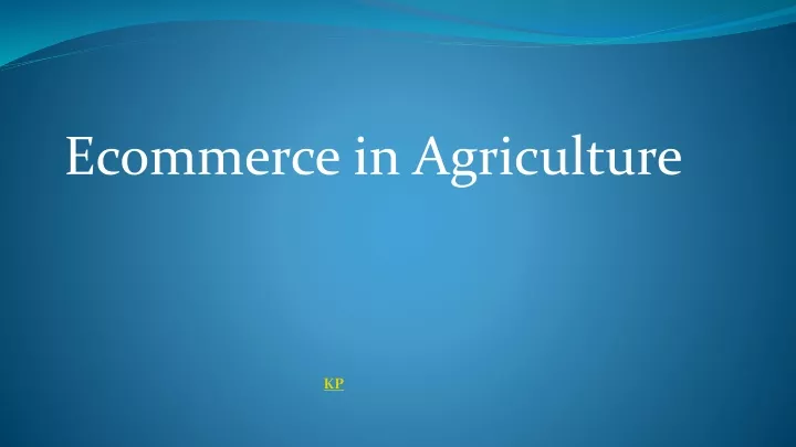 ecommerce in agriculture
