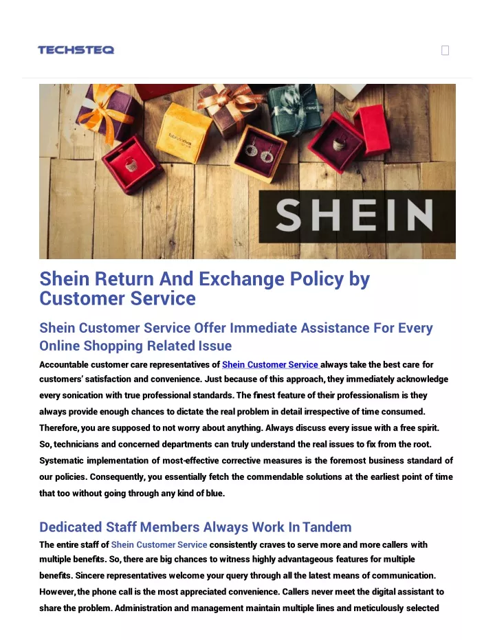 shein return and exchange policy by customer service