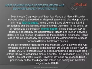 most common icd 10 codes for mental and behavioral health practitioners