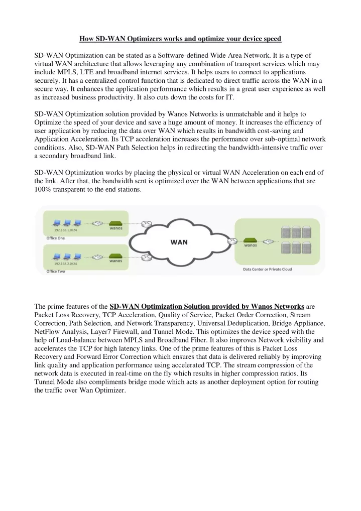 how sd wan optimizers works and optimize your